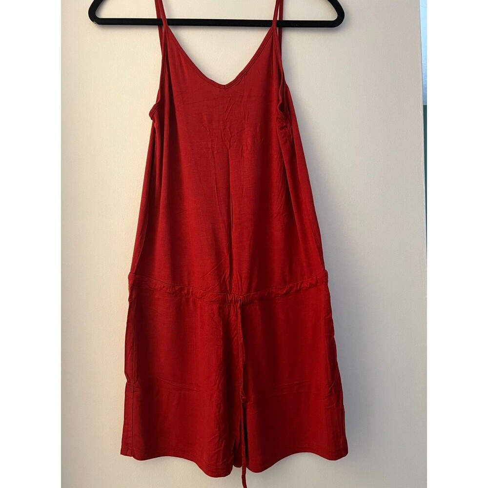 Womens Red Dreamskull V-Neck Romper Size Small